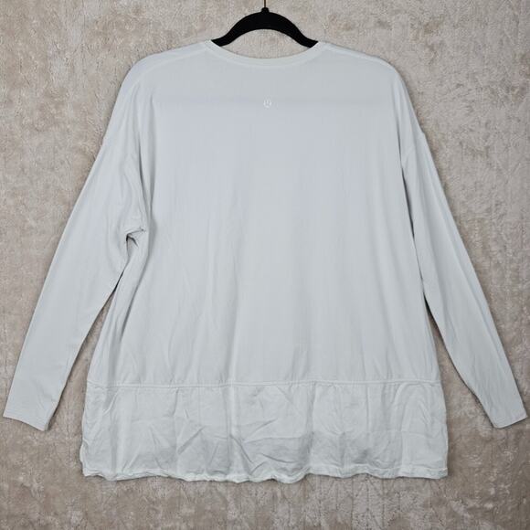 Lululemon Ease Of Mind Shirt 8 White Mixed Media Classic Athleisure Preppy Gym - Picture 3 of 5